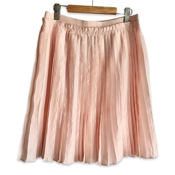 Armani Exchange Ballet Pink Pleated A-Line Skirt with Elastic Waist - Picture 3 of 8